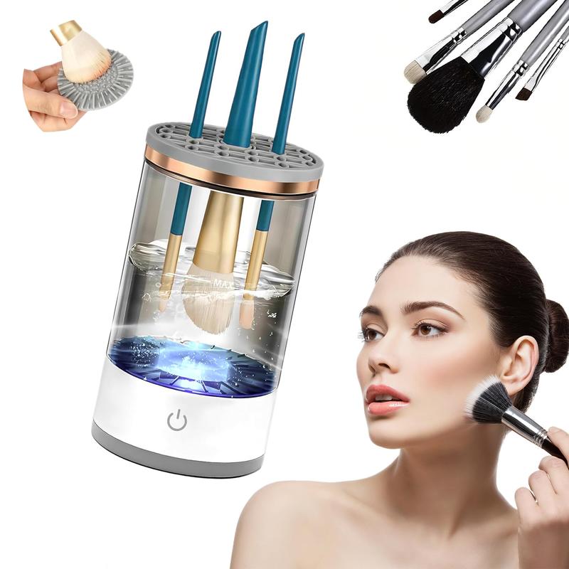 PPLEA Electric Makeup Brush Cleaner Machine with Brush Clean Mat - Deep Cleaning for All Types of Brushes Set for Makeup Lovers & Professionals