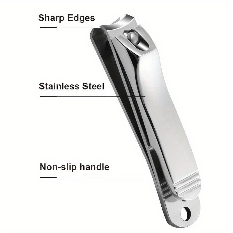 Stainless Steel Nail Clipper, Anti Splash Fingernail Cutter, Professional Nail Care Pedicure Tool for Home & Salon Use