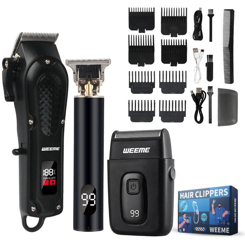 Professional Hair Clipper Set, 1 Box Rechargeable Hair Trimmer & Accessories, Hair Trimmer for Men, Great for Stylists Barbershop Salon Home Use, Winter & New Year Gift