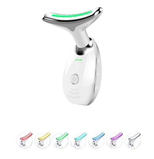 7-in-1 Neck Facial Massager, 7 Color Led Face Neck Massager for Skin Care, Multifunctional Facial Skin care tools, Facial and Neck Device with Vibration,at Home