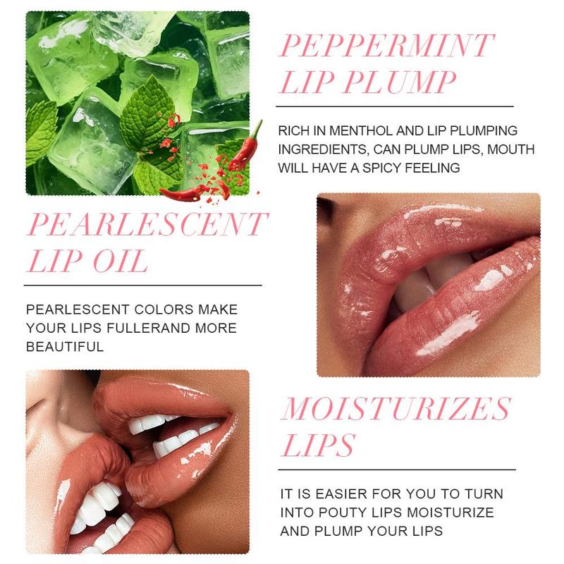 Long Lasting Lip Gloss, Moisturizing Lip Glaze, Glossy Lip Glaze Stick, Plumping Lip Oil Lip Stick for All Occasions Makeup, Girls and Women, Cosmetic Products, Lip Care Products