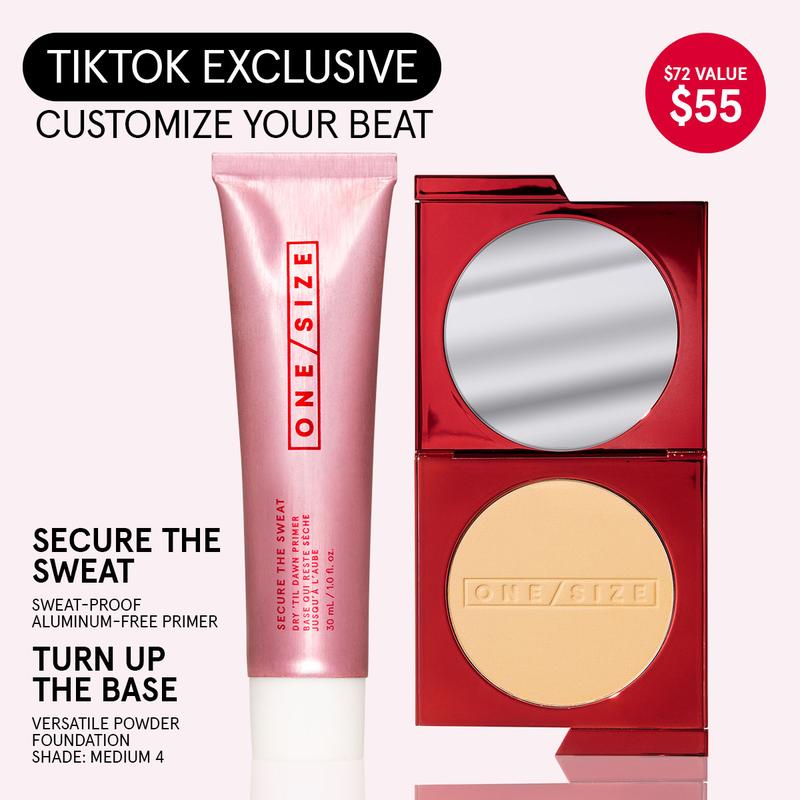 Turn Up The Matte TikTok Customizable Value Set - Sweat-Proof & Waterproof Primer and Full Coverage Base Powder Foundation for A Shine-Free, Flawless Finish