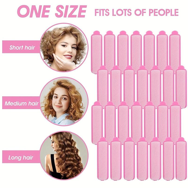 43pcs set Sponge Hair Rollers & Pointed Tail Comb, Heatless Foam Hair Curler Clips with Rat-tail Comb, Professional Hair Styling Tools for Women