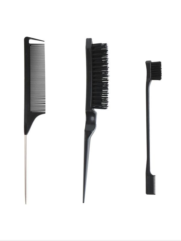 Hair Styling Comb Set, 3pcs Hair Styling Comb Set, Teasing Hair Brush, Rat Tail Comb, Double Sided Edge & Back Brushing, Combing, Slicking Hair for Women Baby Hair for Women Baby Hair