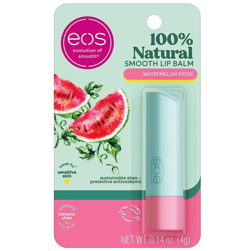 Eos 100% Natural Lip Balm- Watermelon Frosé, Dermatologist Recommended for Sensitive Skin, All-Day Moisture Lip Care, 0.14 Oz eos