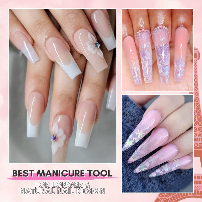 [HOT SALE] Makartt Poly Nail Gel Kit, 6 Clear Pink White Colors Gel Builder for Nail Extension Set All-in-one Nail Thickening Solution Salon Home French Manicure Nail Art Nail Care,polygel nail kits toes Cosmetic