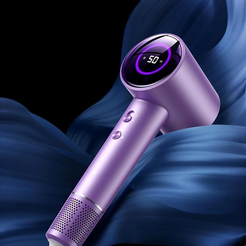 Negative Ion Hair Dryer, 1 Set Smart Precise Temperature Control Hair Dryer with Visual Display, Professional Hair Care Tool for Women & Men