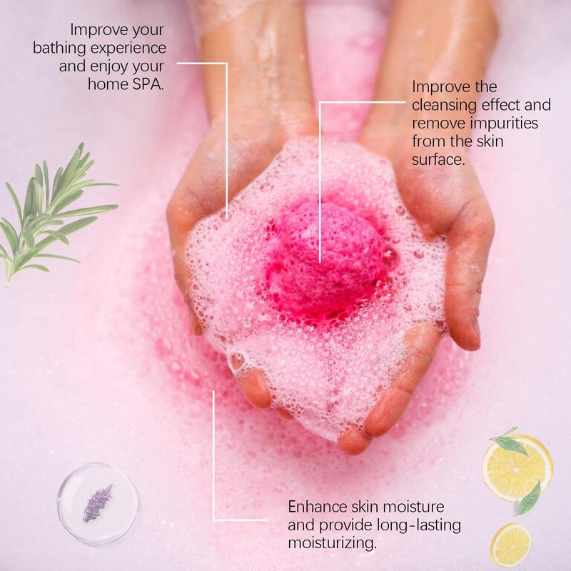 Colorful Bath Bombs Gift Set, 6 Counts set Natural Essential Oil Bath Bombs for Soothing Skin, Nourishing Body Care Products for Gifts, Christmas Gift