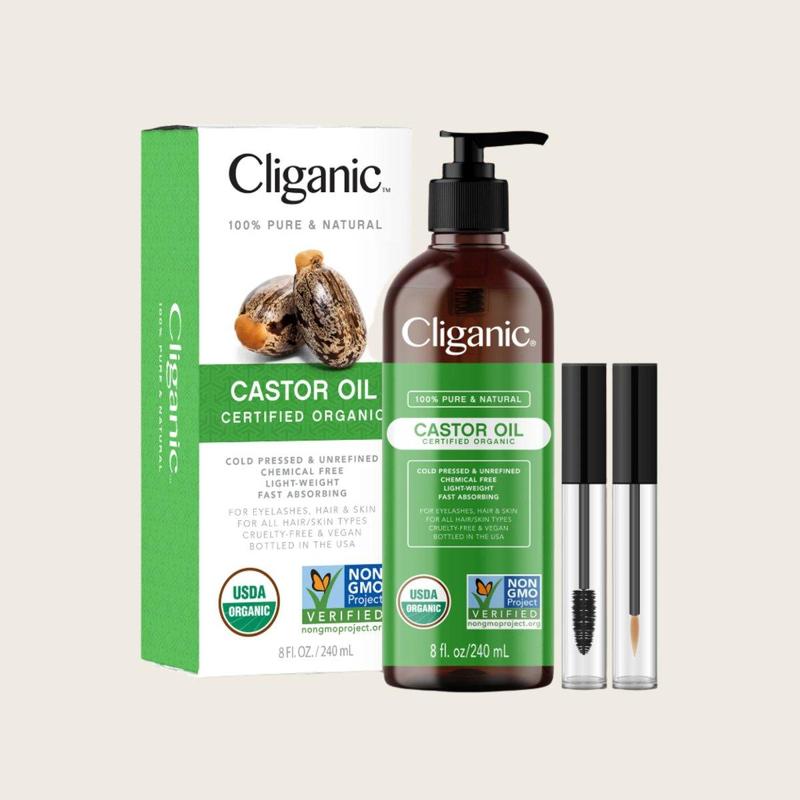 Organic Castor Oil for Hydrating and Moisturizing Haircare with Eyelash & Brow Kit