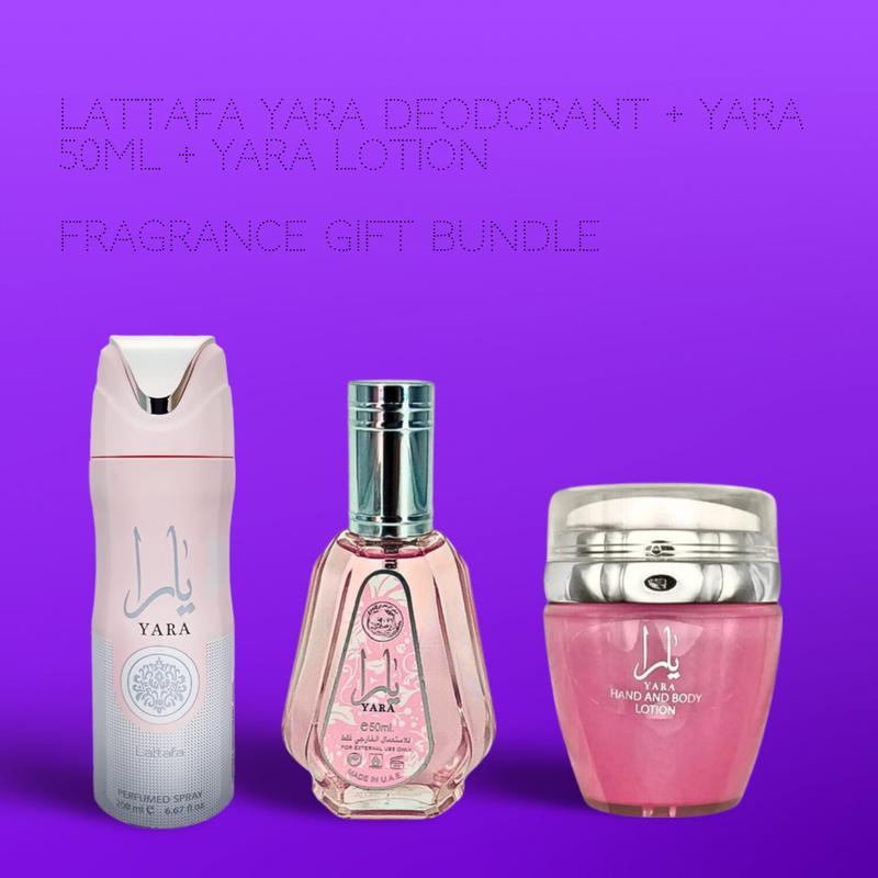 Lattafa Yara Deodorant + Yara 50ML + Yara Lotion - Fragrance Collection Starter Pack - Fragrance Gift Bundle