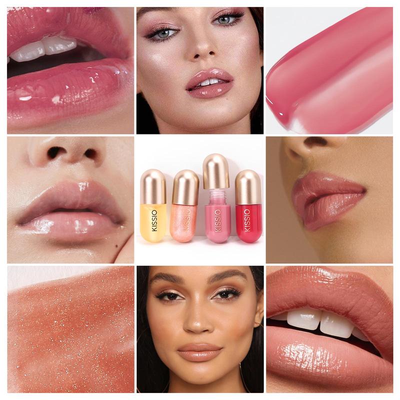 Moisturizing Lip Plumper Gloss, Plant Extracts Hydrating Juicy Lip Gloss, Long Lasting Tinted Glossy Lipstick, Plumping Lip Moisturizer