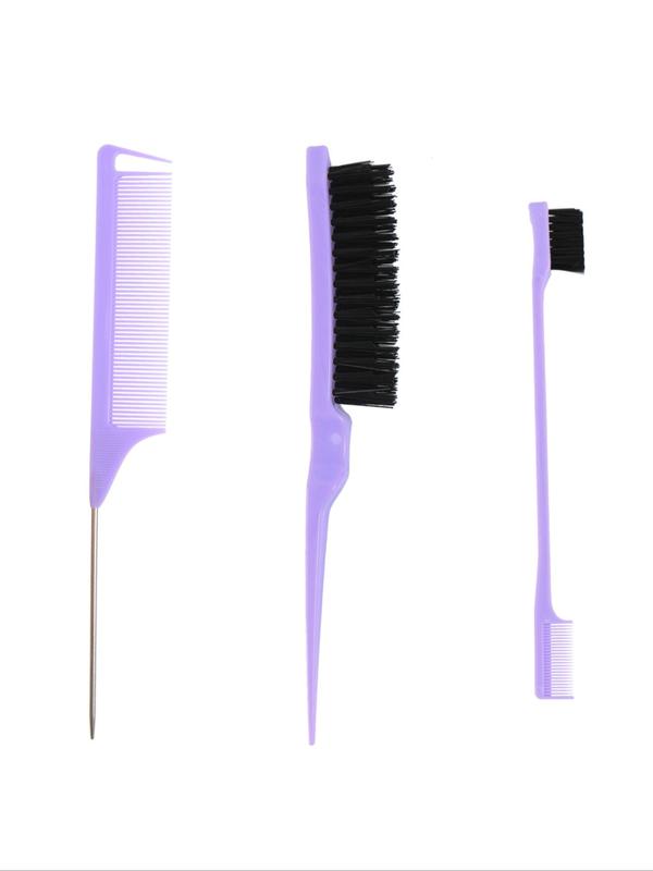 Hair Styling Comb Set, 3pcs Hair Styling Comb Set, Teasing Hair Brush, Rat Tail Comb, Double Sided Edge & Back Brushing, Combing, Slicking Hair for Women Baby Hair for Women Baby Hair