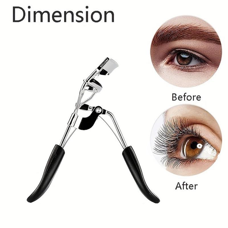 Portable Eyelash Curler & Comb Set, 1 Count Long Lasting Eyelash Curler & 1 Count Steel Needle Eyelash Comb, Professional Auxiliary Makeup Tool for Women