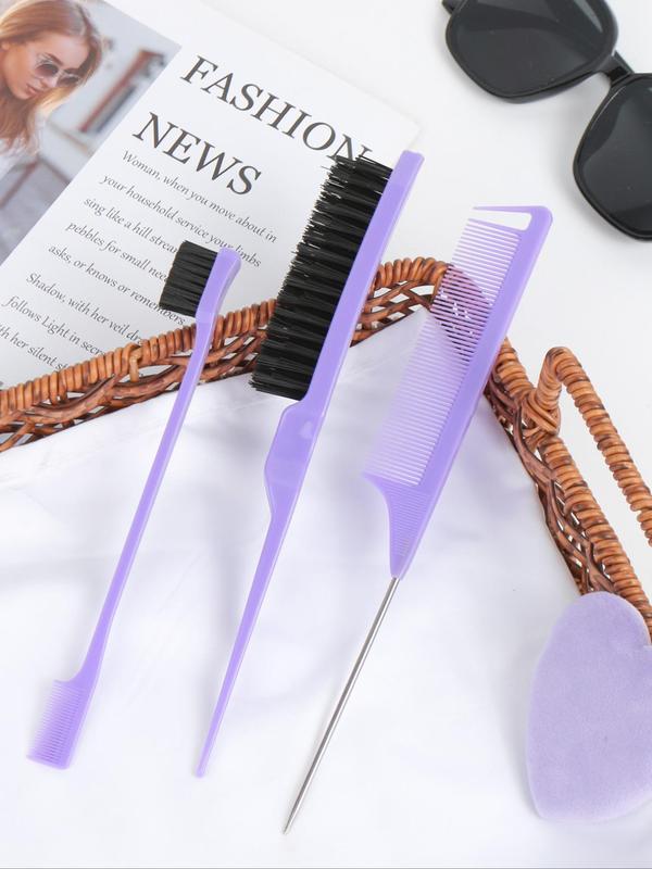 Hair Styling Comb Set, 3pcs Hair Styling Comb Set, Teasing Hair Brush, Rat Tail Comb, Double Sided Edge & Back Brushing, Combing, Slicking Hair for Women Baby Hair for Women Baby Hair