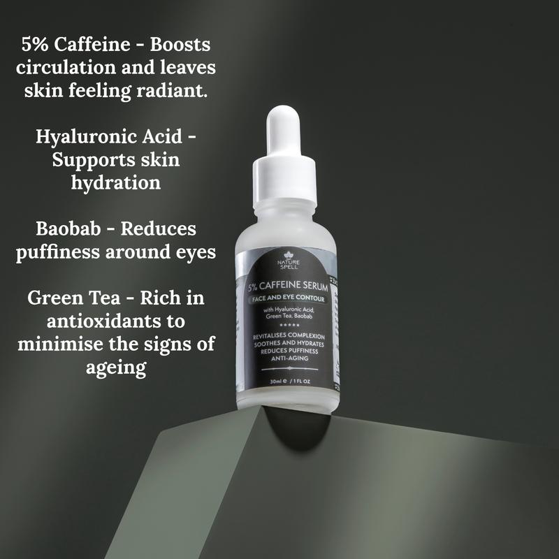 Nature Spell 5% Caffeine Serum - Face & Eye Contour 1 Fl Oz