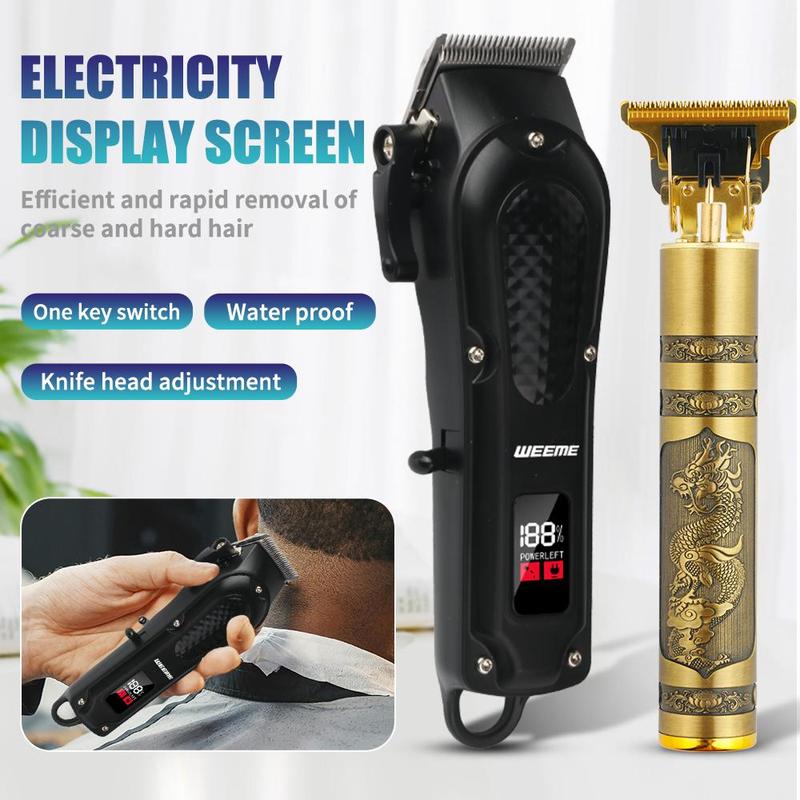 Professional Hair Clipper Set, 1 Box Rechargeable Hair Trimmer & Accessories, Hair Trimmer for Men, Great for Stylists Barbershop Salon Home Use, Winter & New Year Gift