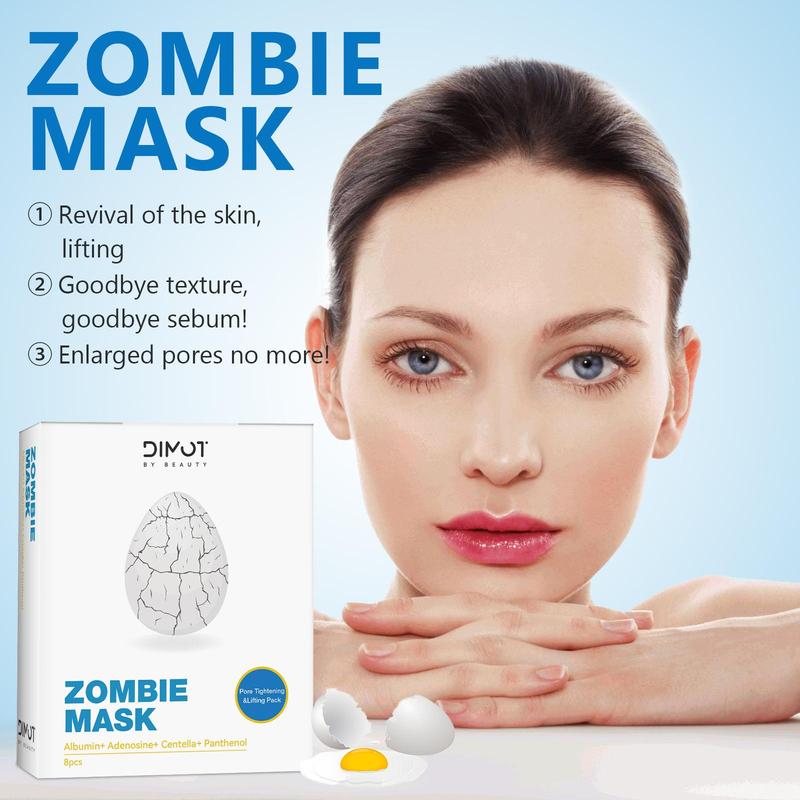 Zombie Skin Care Mask, 8 Counts box Moisturizing Face Mask, Hydration Face Mask for Smoothing & Lifting Skin, Skincare Mask Suitable for All Type Skin, Christmas Gift