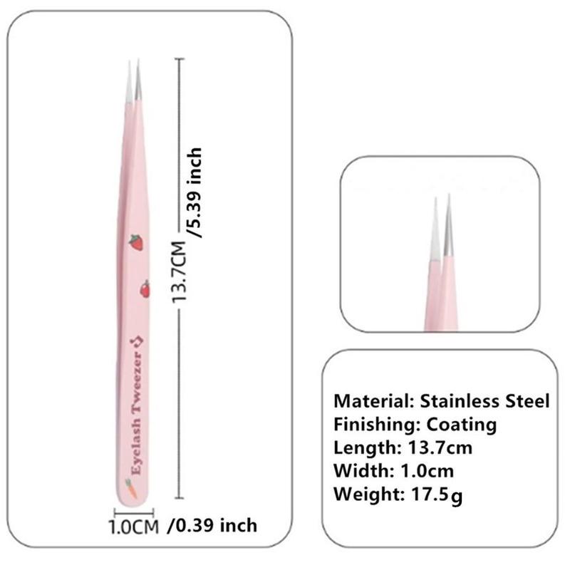 Cartoon Design Lash Tweezers, 7 Counts Professional Stainless False Eyelashes Applicator Tool, Lightweight Eyelash Extension Tool, Makeup Tool, Lashes Clusters