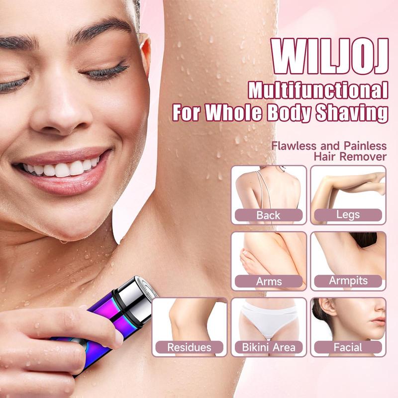 WILJOJ Trimmer for Women,Electric Shaver and RazorRechargeable Body and FacialEpilator women's  electric   Comfort Waterproof