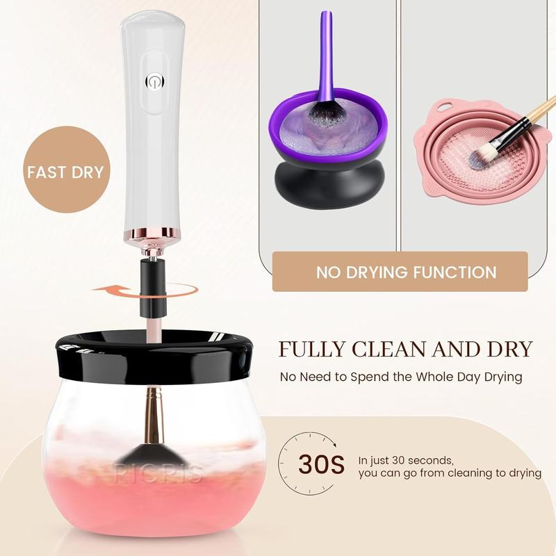 Electric Makeup Brush Cleaner Machine - Ultra Fast USB Make Up Brush Washer and Dryer - Automatic  Brush Cleanser Tool Clean and Dry in Seconds for Beauty Women, Girls (White)