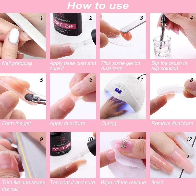 [HOT SALE] Makartt Poly Nail Gel Kit, 6 Clear Pink White Colors Gel Builder for Nail Extension Set All-in-one Nail Thickening Solution Salon Home French Manicure Nail Art Nail Care,polygel nail kits toes Cosmetic