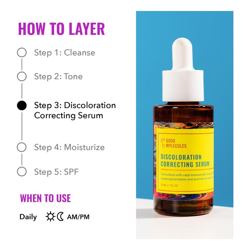 GOOD MOLECULES Discoloration Correcting Serum - Clearing Face Serum from, Republic Of Korea Brightening Pack of 1 Skincare Korean