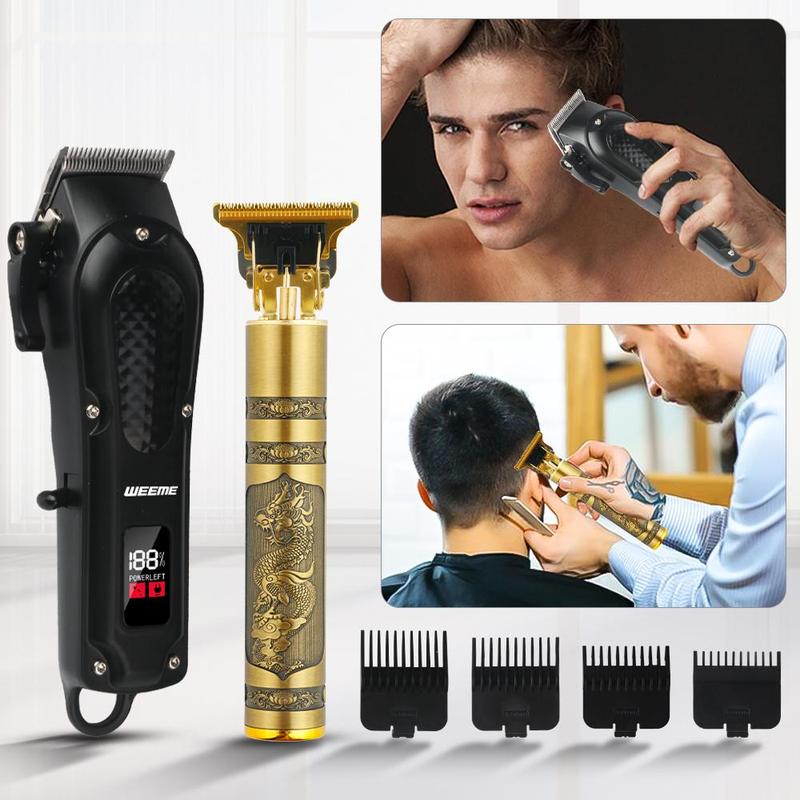 Professional Hair Clipper Set, 1 Box Rechargeable Hair Trimmer & Accessories, Hair Trimmer for Men, Great for Stylists Barbershop Salon Home Use, Winter & New Year Gift