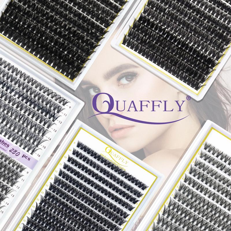 Mixed Length False Eyelashes with Bond and Seal & Remover & Tweezers & Eyelash Curler, 1 Box Natural Look Eyelash Extensions, Self Grafting Eyelash Clusters, Christmas Gift