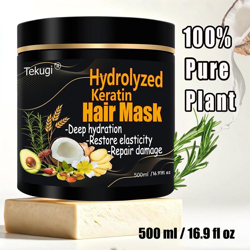 Pure Plant Keratin Hair Mask Deep Conditioning for Dry Hair Damaged Curly and Frizzy Hair Collagen Hydrolyzed Keratin Treatment at Home16.9floz