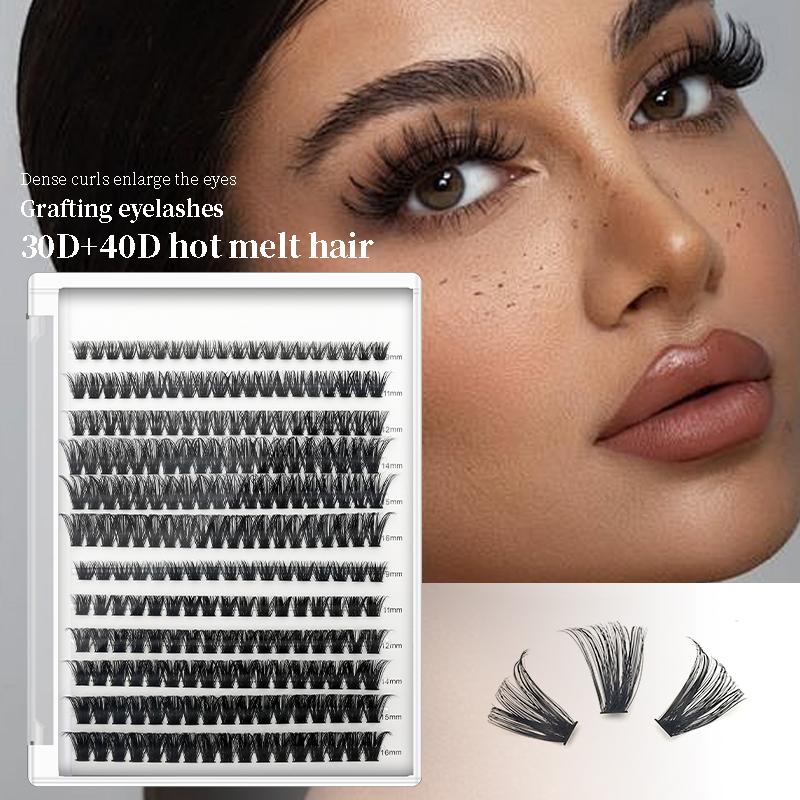 Glamour Upgrade DIY Goddess Essentials Eyelash Extension Set - 240 Mixed Cluster mega Lashes, 9-17mm, 30D and 40D Volume, (with Applicator and Eyelash Adhesive and Sealer) with Adhesive, Sealer and Tweezers for home use!   Makeup Eyelashes Extensions