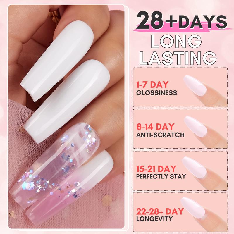 [HOT SALE] Makartt Poly Nail Gel Kit, 6 Clear Pink White Colors Gel Builder for Nail Extension Set All-in-one Nail Thickening Solution Salon Home French Manicure Nail Art Nail Care,polygel nail kits toes Cosmetic