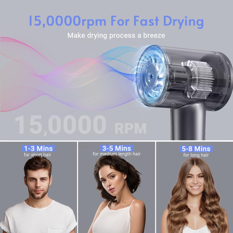 (Live flash sale) Maxodo High-speed Hair dryer, lightweight, low noise, negative ion, super strong wind, 4-speed intelligent temperature control. Equipped with a single air nozzle