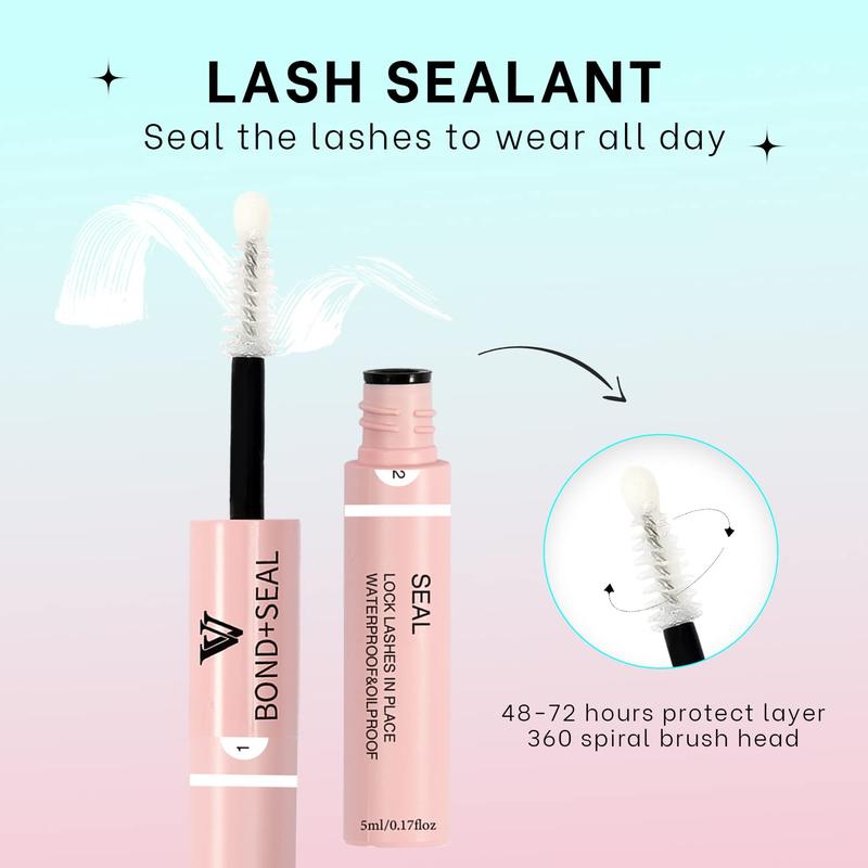 VAVALASH upgrade Lash Bond&Seal Cluster Lash Glue Individual Lashes Glue for DIY Lash Extensions Long Retention Strong Hold 48-72 Hours Waterproof Lash Bond for Lash Clusters(5ml+5ml) Eyelashes Makeup Cosmetic Eyelash Extensions Eyelashes Extensions