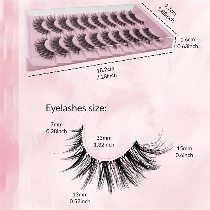 Fluffy Eyelash, 10 Pairs False Eyelashes, Natural Wispy Lashes, Eyelash Extension for Women and Girls