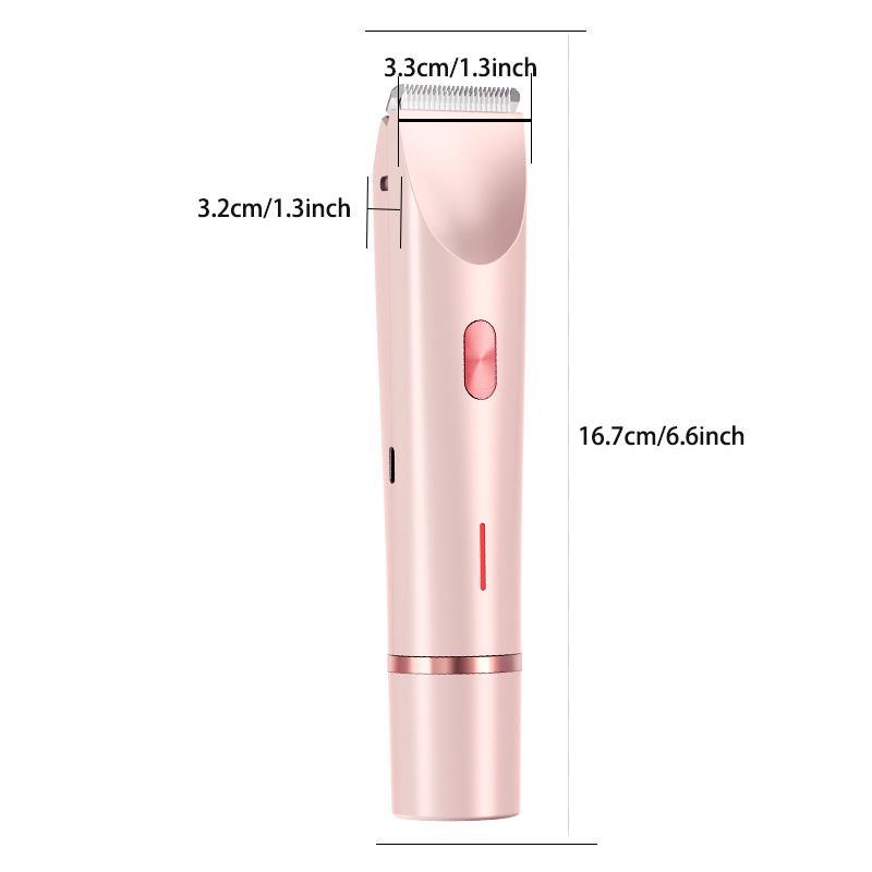 2 in 1 Electric Hair Trimmer for Women, 1 Box Rechargeable Painless Body Shaver & Facial Hair Remover, Waterproof Wet & Dry Use Hair Trimmer