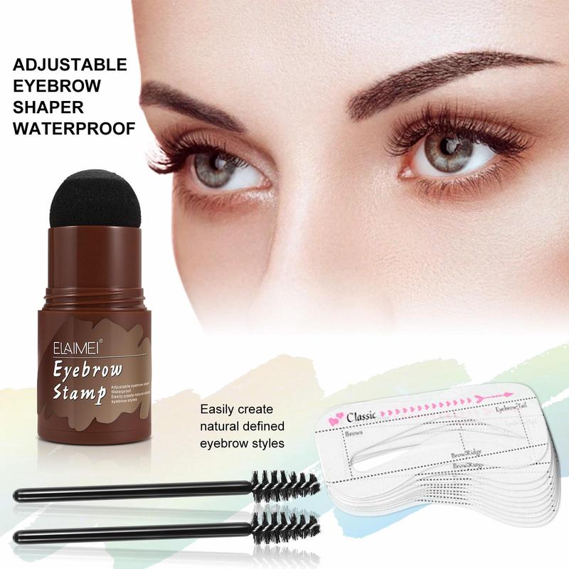 Eyebrow Powder & Eyebrow Brush & Eyebrow Template, 13pcs set Long-lasting Eyebrow Shaping Kit, Eye Brow Makeup Tool for Women