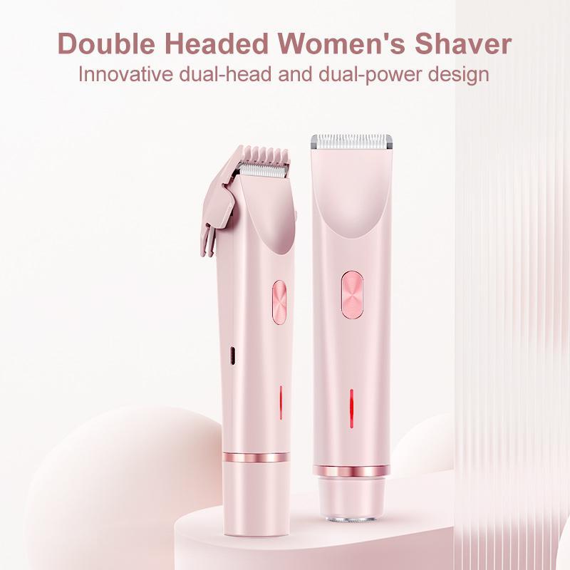 2 in 1 Electric Hair Trimmer for Women, 1 Box Rechargeable Painless Body Shaver & Facial Hair Remover, Waterproof Wet & Dry Use Hair Trimmer