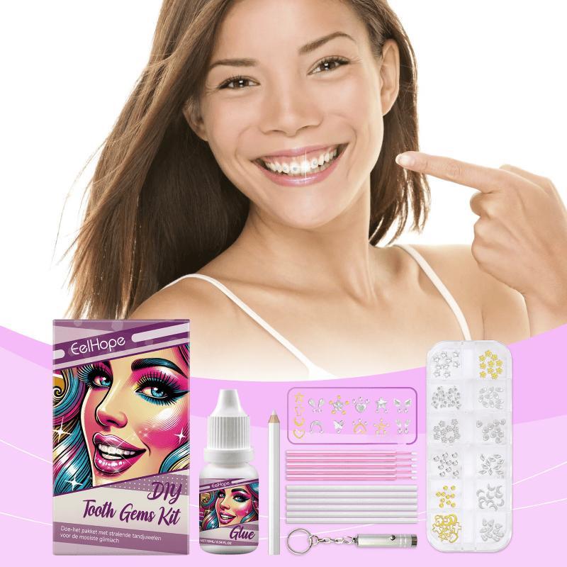 DIY Fashion Teeth Kit, 1 Set Creative DIY Fashion Teeth Kit, Smile Confident Teeth Kit, Oral Care Kit for Women & Girls