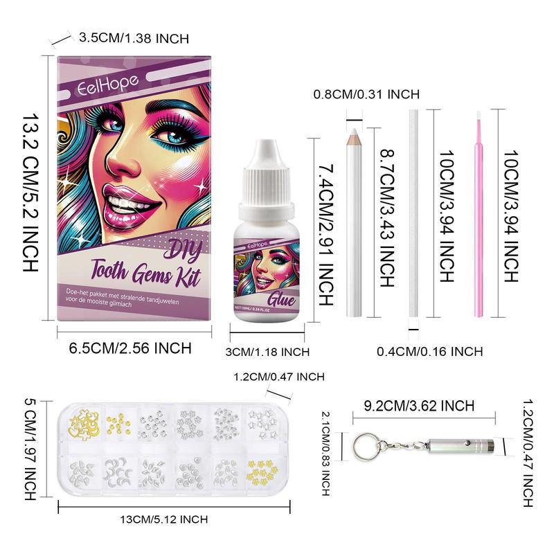 DIY Fashion Teeth Kit, 1 Set Creative DIY Fashion Teeth Kit, Smile Confident Teeth Kit, Oral Care Kit for Women & Girls