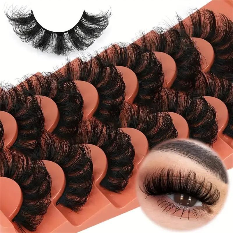 7 Pairs Faux Eyelashes, Fluffy False Eyelashes, 20mm Full Wispy Strips Eyelashes, Lash Clusters Kit, 8D Volume Curly Individual Lashes Extension Kit (without Lash Glue), Christmas Gift