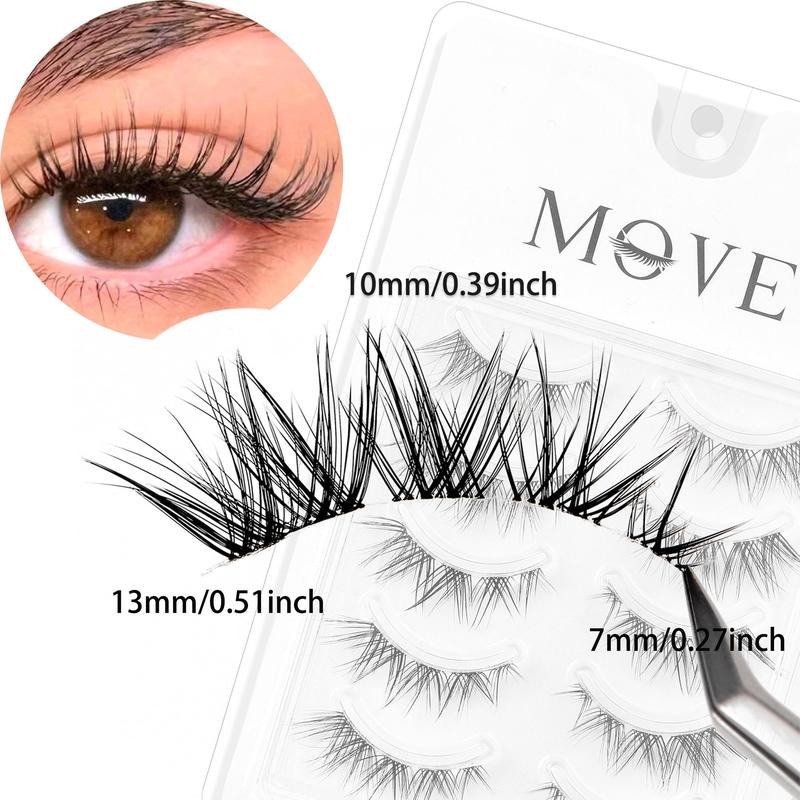 Natural Look Manga False Eyelashes, 1 Box Reusable Fluffy Curly Thick Faux Cluster Lashes, Eye Makeup Products for Women & Girls, Christmas, Christmas Gift