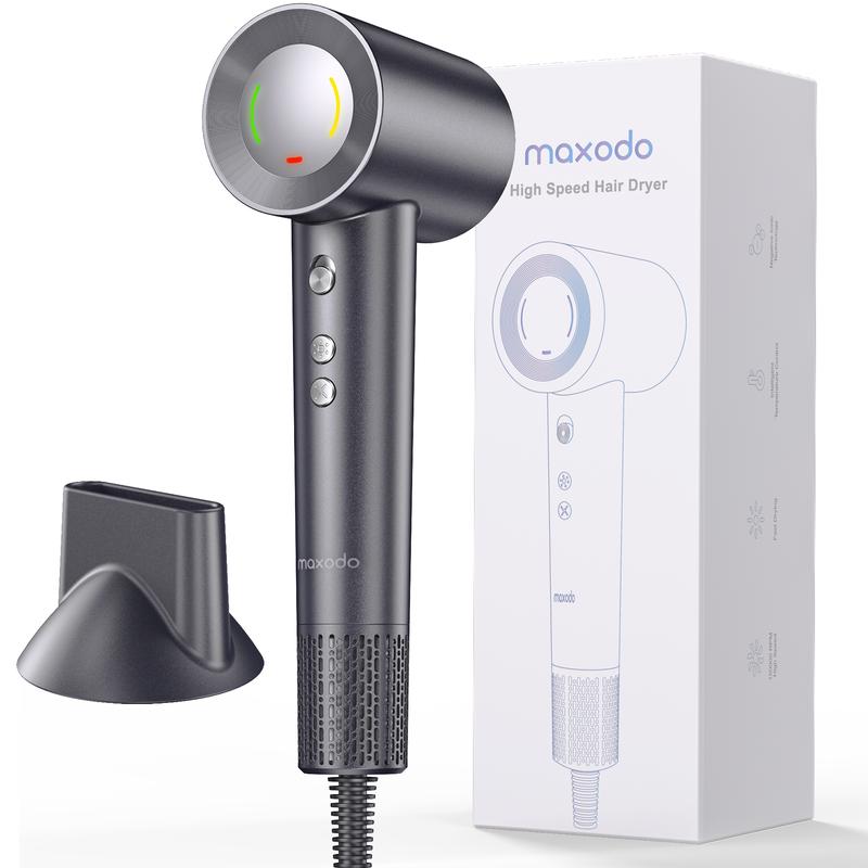 (Live flash sale) Maxodo High-speed Hair dryer, lightweight, low noise, negative ion, super strong wind, 4-speed intelligent temperature control. Equipped with a single air nozzle