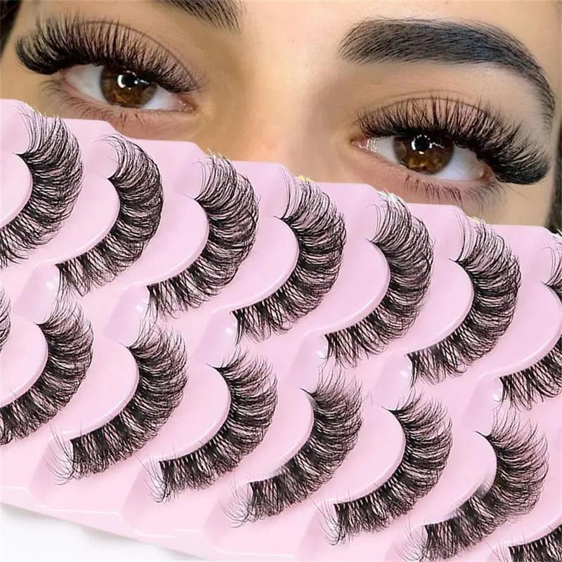 Fluffy Eyelash, 10 Pairs False Eyelashes, Natural Wispy Lashes, Eyelash Extension for Women and Girls