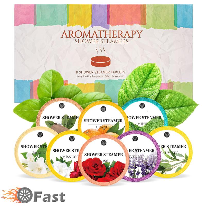 Pack of 8 Shower Steamers Aromatherapy Gifts Set with Essential Oils for Home SPA - Body Care Comfort Body Wash Soap