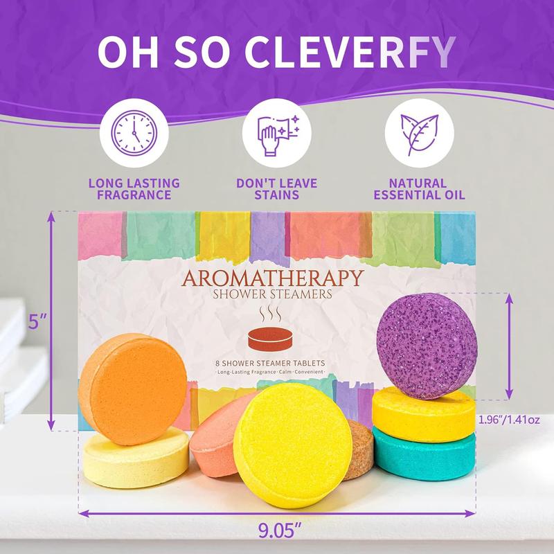 Pack of 8 Shower Steamers Aromatherapy Gifts Set with Essential Oils for Home SPA - Body Care Comfort Body Wash Soap