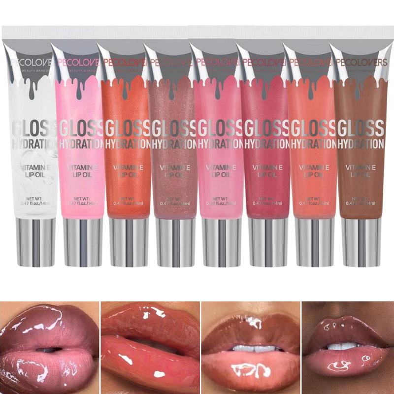 Long Lasting Lip Gloss, Moisturizing Lip Glaze, Glossy Lip Glaze Stick, Plumping Lip Oil Lip Stick for Girls & Women, Christmas Gift