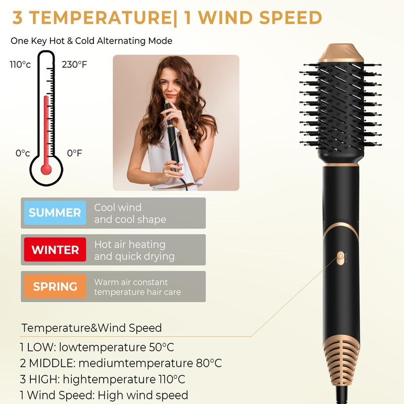 5 in 1 Hair Dryer Styler, 1 Set Foldable Hair Dryer with Blow Dryer, Hair Straightener, Curling Iron, Hair Styling Tool for Home & Travel