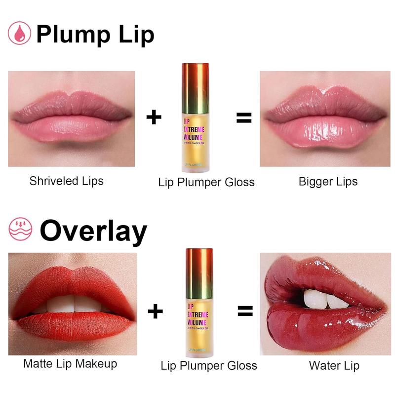 Lip Plumper Extreme - Plumping Lip Gloss - Clear Lip Plump Gloss -Lip Enhancer Plumper - Lip Moisturizer for Dry Lips - Lip Filler Plumper - Volumize Lips Instantly for Thicker & Fuller Lips Lipstick Makeup