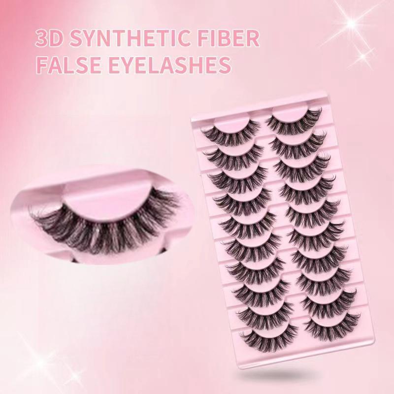 Fluffy Eyelash, 10 Pairs False Eyelashes, Natural Wispy Lashes, Eyelash Extension for Women and Girls