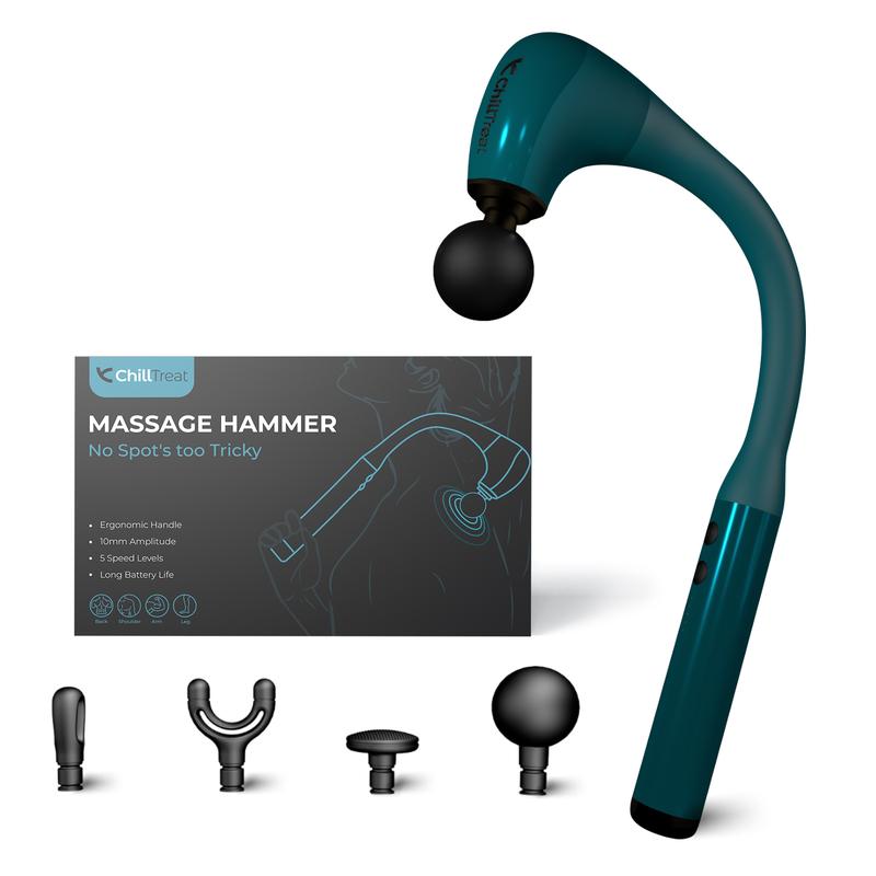 ChillTreat Massage Hammer with Extended Handle U-Shaped Massager Relaxing Therapy Comfort